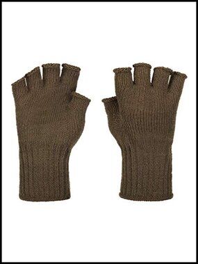 100% Wool Fingerless Gloves Half Finger Tactical Glove Insert Hunting Hiking